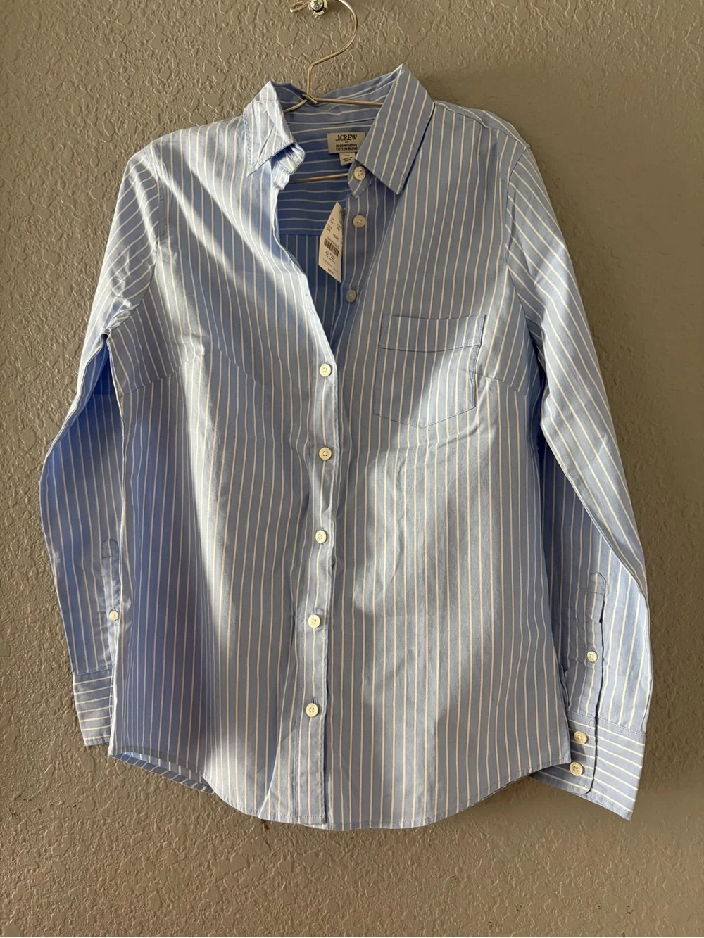 J. Crew Light Blue and White Pinstripe Button-Down Shirt
